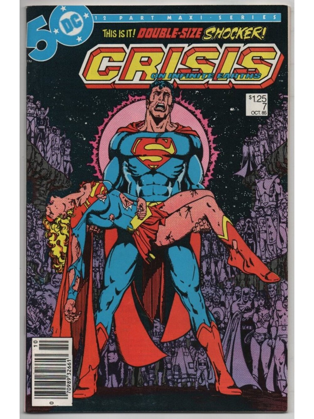 Crisis on Infinite Earths 7 DC Comics 1985 Newsstand VF+ 8.5 Death of Supergirl